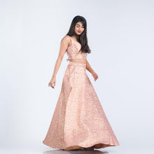 Load image into Gallery viewer, Jacquard Crop Top &amp; Flared Skirt Set
