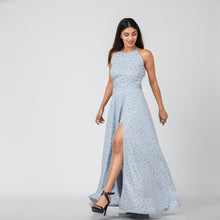 Load image into Gallery viewer, High Neck Tie Back Floral Maxi

