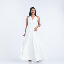 Load image into Gallery viewer, Grecian Plunge Halter w/ Wide Straps Evening Gown
