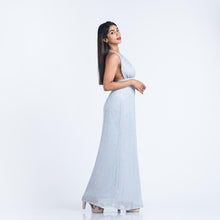 Load image into Gallery viewer, Plunge Halter Tie Evening Gown
