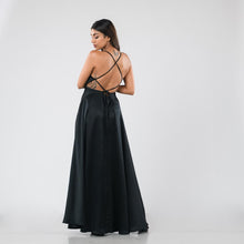 Load image into Gallery viewer, Criss Cross Open Back Satin Evening Gown
