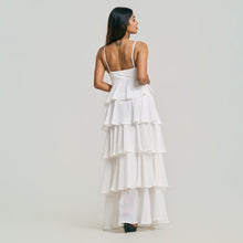Load image into Gallery viewer, Tiered V Neck Chiffon Evening Gown
