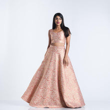 Load image into Gallery viewer, Jacquard Crop Top &amp; Flared Skirt Set
