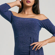 Load image into Gallery viewer, Off Shoulder Draped Evening Gown
