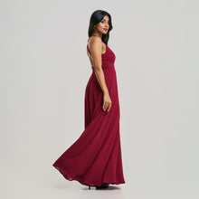 Load image into Gallery viewer, High Neck Open Back Chiffon Evening Gown
