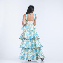 Load image into Gallery viewer, Tiered Side Cut-Out Jacquard Evening Gown
