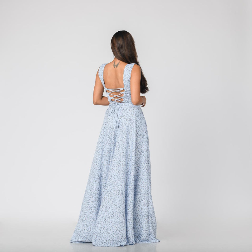 Floral Crop Top & Flared Skirt Set