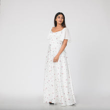 Load image into Gallery viewer, Floral Off Shoulder Frill Sleeve Evening Gown
