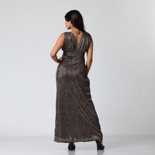 Load image into Gallery viewer, Grecian Plunge Neck Evening Gown
