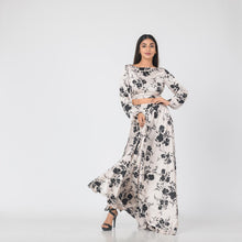 Load image into Gallery viewer, Boat Neck Tie Back Crop Top &amp; Flared Skirt Set

