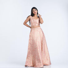 Load image into Gallery viewer, Jacquard Crop Top &amp; Flared Skirt Set
