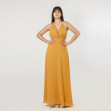 Load image into Gallery viewer, Grecian Plunge Halter Chiffon Evening Gown
