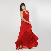 Load image into Gallery viewer, Open Back Halter Tie Evening Gown
