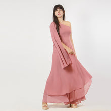 Load image into Gallery viewer, One Shoulder Flared Sleeve Evening Gown
