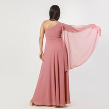 Load image into Gallery viewer, One Shoulder Flared Sleeve Evening Gown
