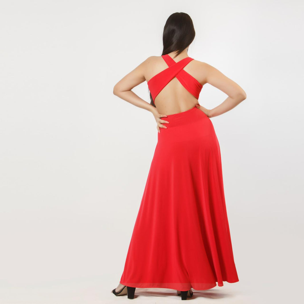 Cross Back Evening Gown