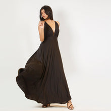 Load image into Gallery viewer, Grecian Plunge Criss Cross Back Evening Gown
