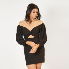 Load image into Gallery viewer, Twisted Front Off Shoulder Mini Dress
