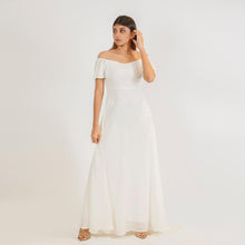 Load image into Gallery viewer, Off Shoulder Frill Sleeve Evening Gown

