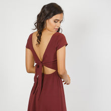 Load image into Gallery viewer, Boat Neck Tie Back Midi Dress
