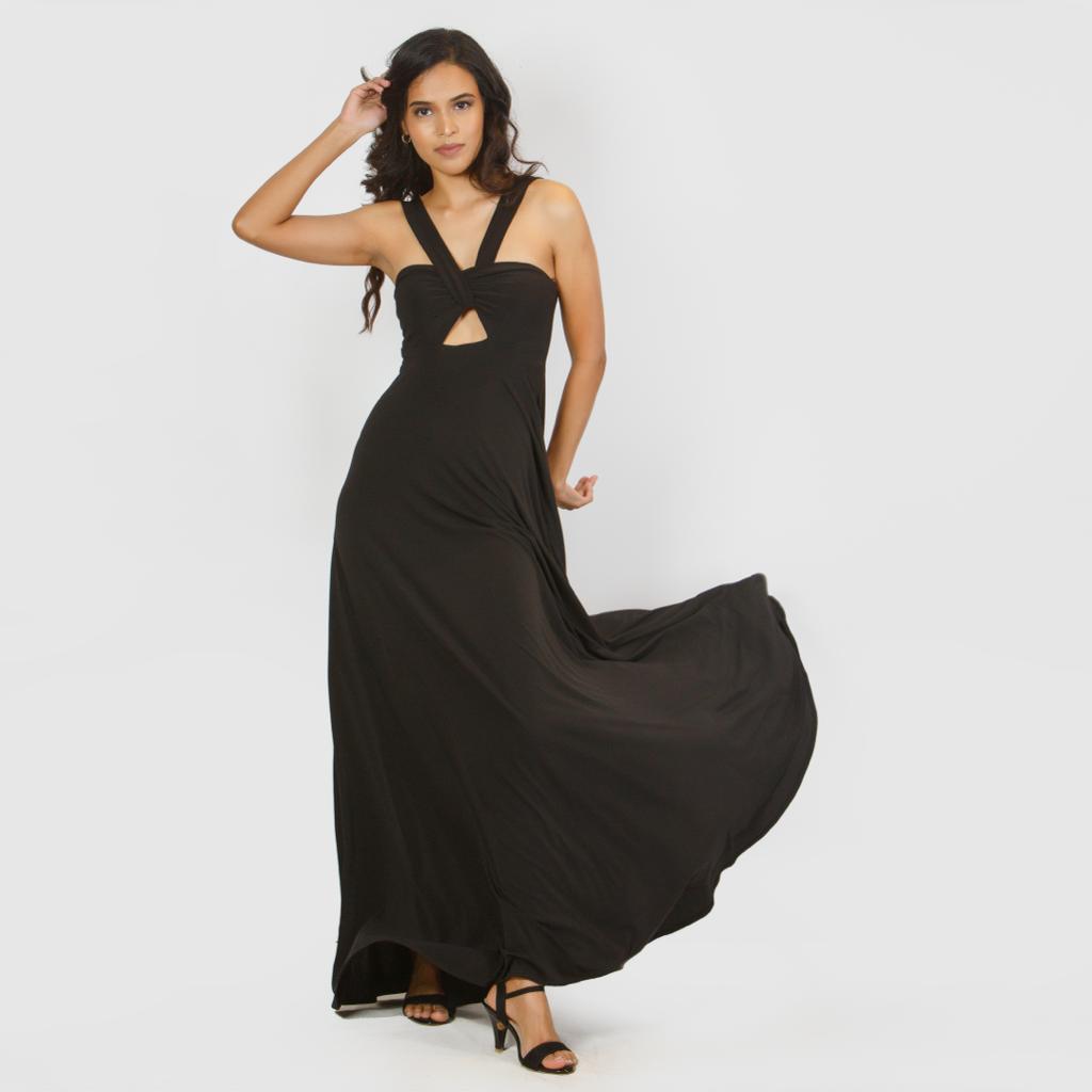 Front Cut-Out Grecian Style Evening Gown