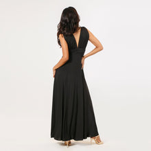 Load image into Gallery viewer, Grecian Plunge Neck Flared Evening Gown
