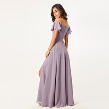 Load image into Gallery viewer, Off Shoulder Frill Sleeve Evening Gown
