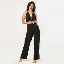 Load image into Gallery viewer, Grecian Plunge Halter Jumpsuit
