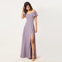 Load image into Gallery viewer, Off Shoulder Frill Sleeve Evening Gown
