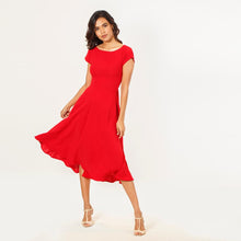 Load image into Gallery viewer, Boat Neck Tie Back Midi Dress
