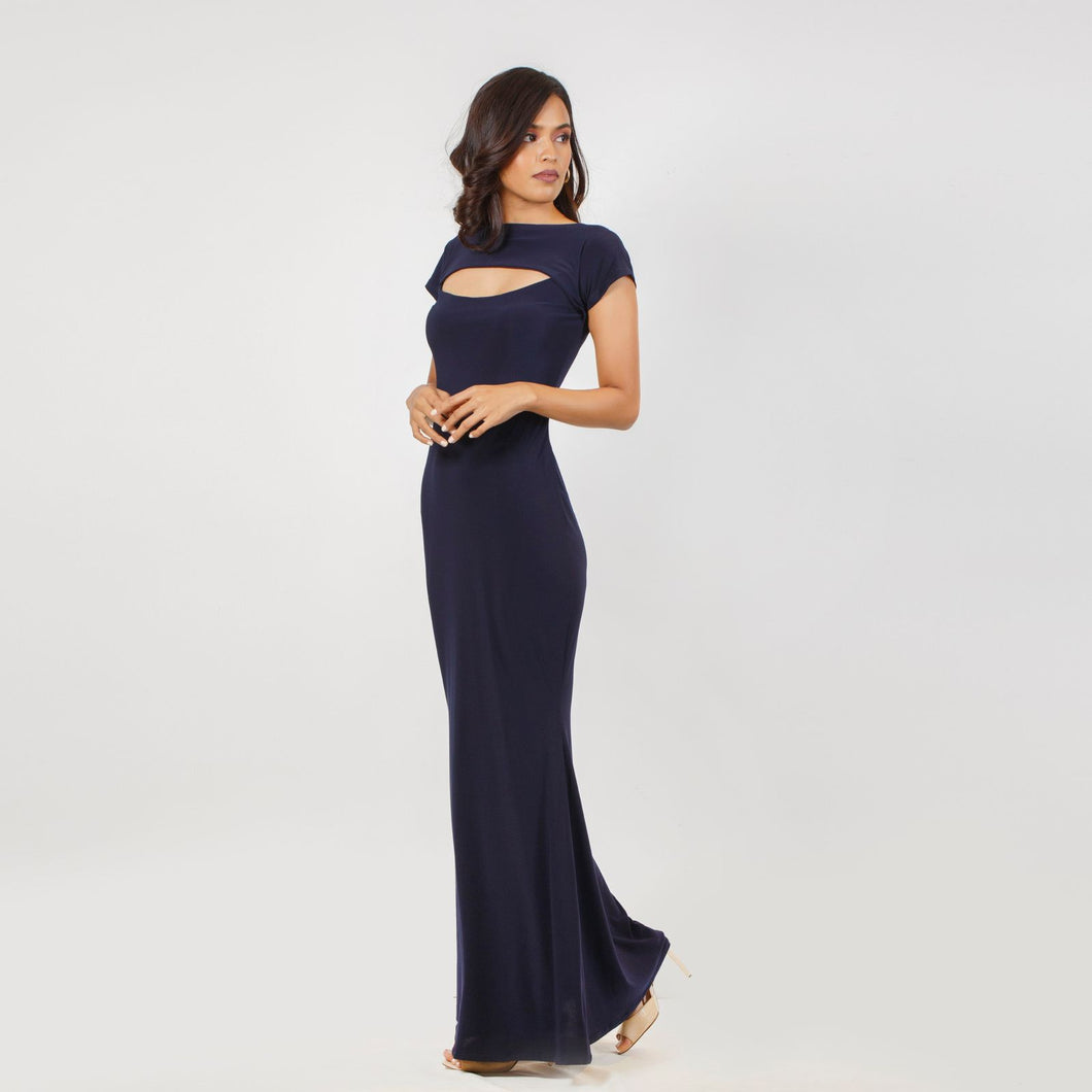 Front Cut-Out Fishtail Evening Gown