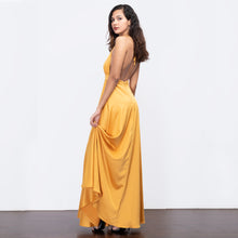 Load image into Gallery viewer, Grecian Plunge Halter Evening Gown
