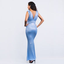 Load image into Gallery viewer, Grecian Plunge Neck Evening Gown

