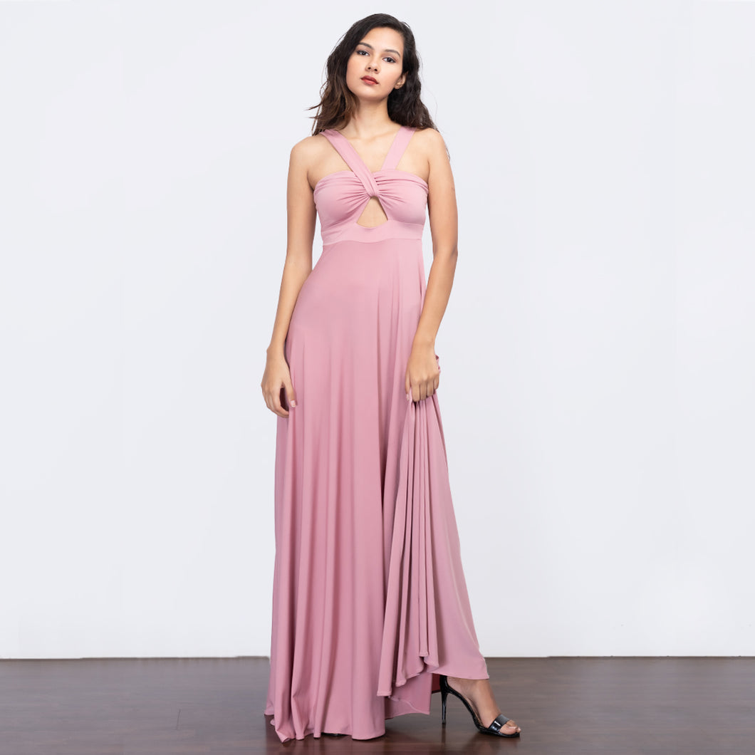 Front Cut-Out Grecian Style Evening Gown