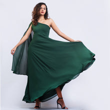 Load image into Gallery viewer, One Shoulder Flared Sleeve Evening Gown

