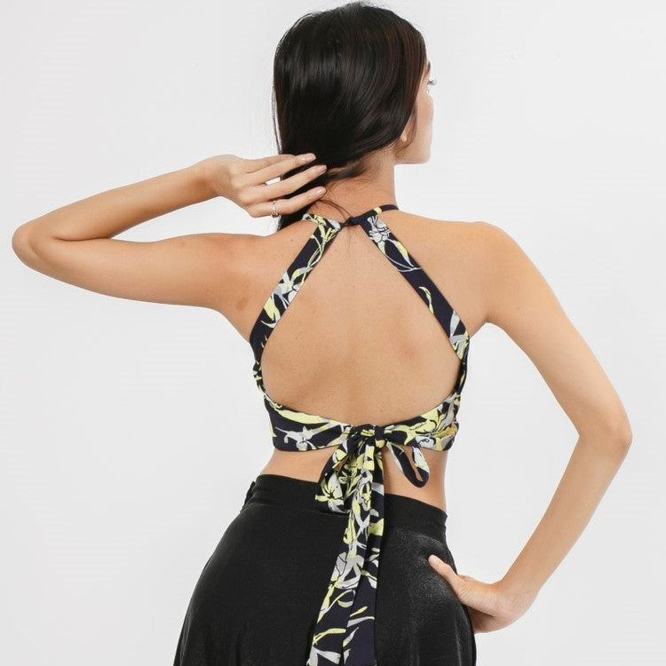 Floral Tie Back Crop Top