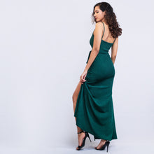 Load image into Gallery viewer, Sparkle Mock Wrap Evening Gown w/ Frill
