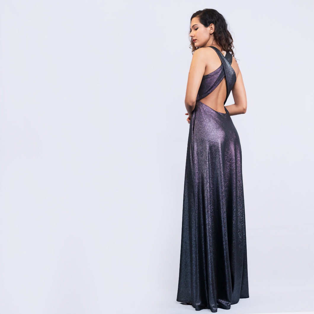 Cross Back Evening Gown