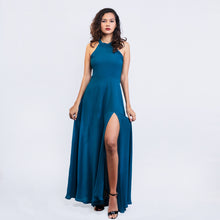 Load image into Gallery viewer, High Neck Open Back Evening Gown
