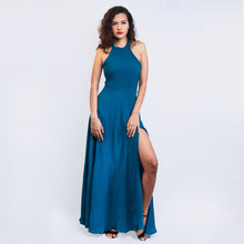Load image into Gallery viewer, High Neck Open Back Evening Gown

