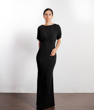Load image into Gallery viewer, Boat Neck Butterfly Sleeve Evening Gown Sparkle
