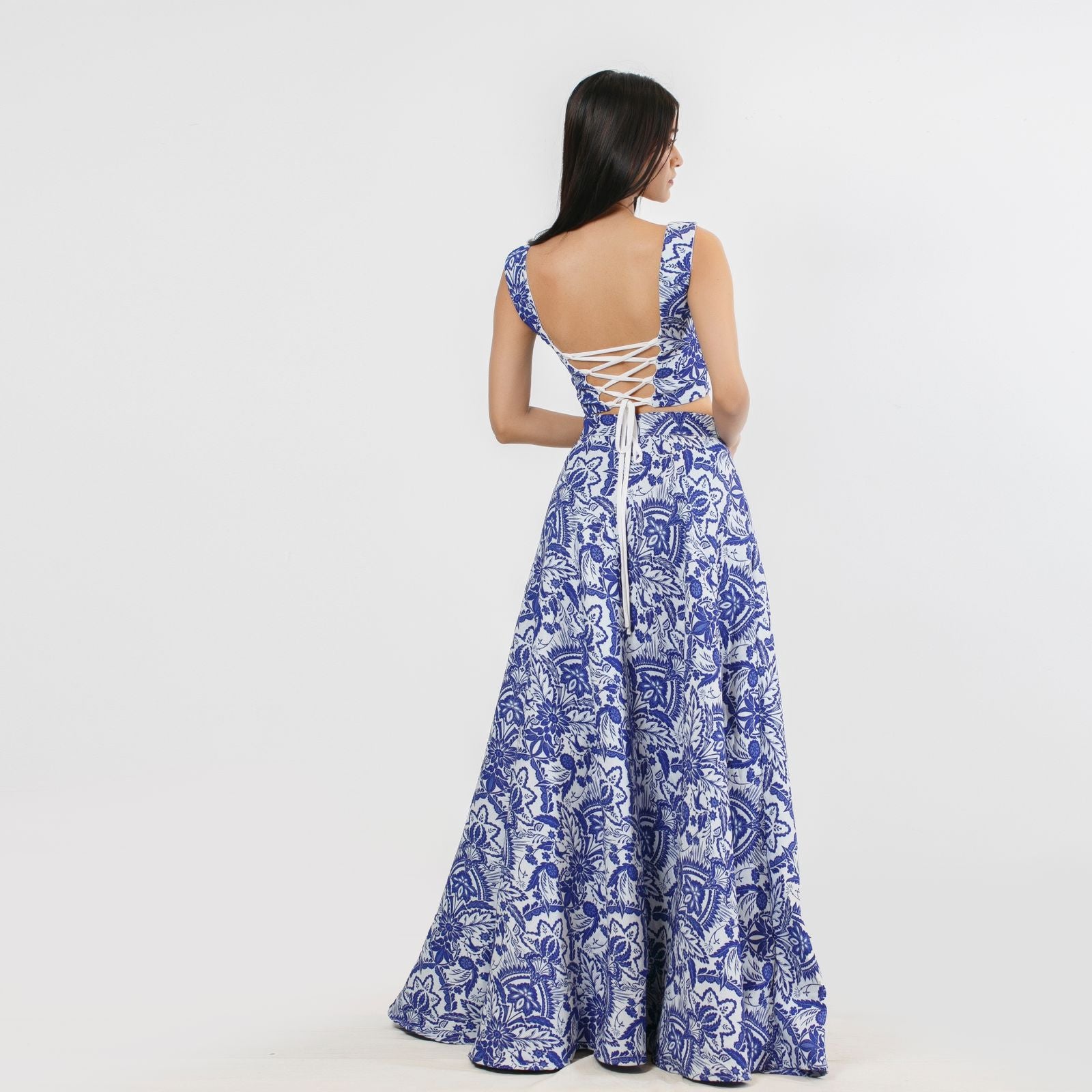 Jacquard Crop Top & Flared Skirt Set – 1.O.A.K