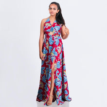 Load image into Gallery viewer, Floral Halter Tie Back Summer Maxi
