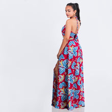 Load image into Gallery viewer, Floral Halter Tie Back Summer Maxi
