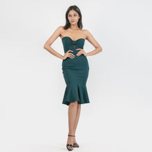 Load image into Gallery viewer, Bow Front Bodycon Frill Bottom Dress
