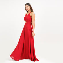 Load image into Gallery viewer, Halter Tie Back Evening Dress w/o Slits
