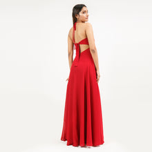 Load image into Gallery viewer, Halter Tie Back Evening Dress w/o Slits
