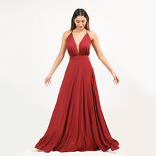 Load image into Gallery viewer, Grecian Plunge Criss Cross Back Evening Gown
