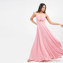Load image into Gallery viewer, Halter Tie Back Evening Dress w/o Slits
