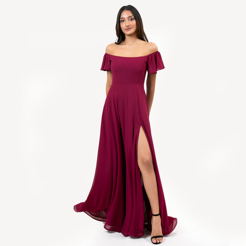 off shoulder dress sri lanka Off Shoulder Frill Sleeve Evening Gown
